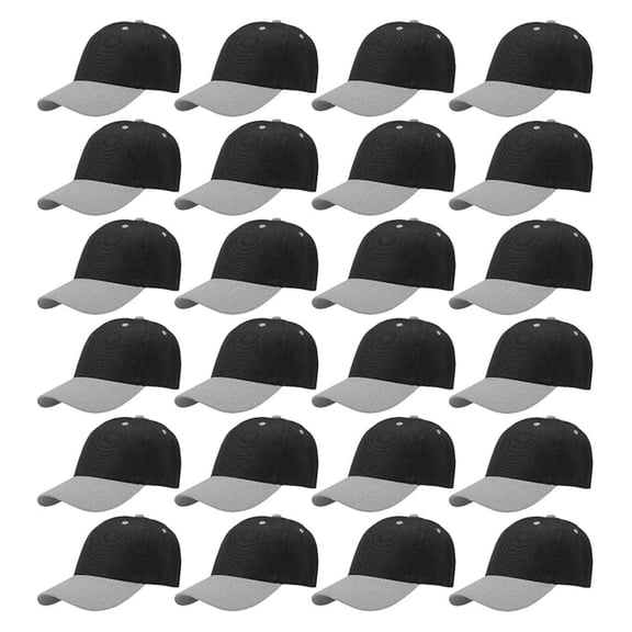 24/144 Pack Unisex Baseball Bulk Wholesale Plain Blank Hat Adjustable Size
