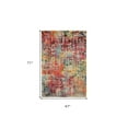 thumbnail image 3 of 4' X 6' Pink Abstract Power Loom Distressed Non Skid Area Rug, 3 of 6