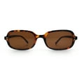 thumbnail image 5 of Womens Rectangular Snug Dad Fashion Thin Plastic Sunglasses Tortoise - Brown, 5 of 8