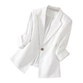 thumbnail image 2 of Tidyack,Ladies Lapel Button Suit Jacket, Solid Color, Slim Fit + Versatile Design, For Office/Travel, Professional Wear, 100% Polyester, Casual/Elegant, Business Casual, Workwear Ensemble, 2 of 6