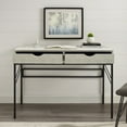thumbnail image 4 of Walker Edison Modern Eclectic Faux Shagreen Writing Desk, Off White, 4 of 11