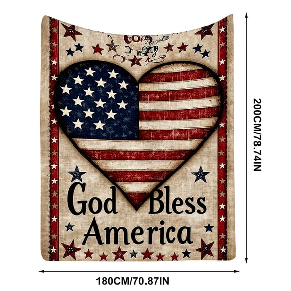 Luckky Patriotic Throw Blanket,Memorial Day Blankets Independence Day Love Fuzzy Plush Blanket,Flannel Bed Blanket USA Flag Red White Blue Stars 4th of July Throw Blanket for Couch Sofa Bed,Bedroom