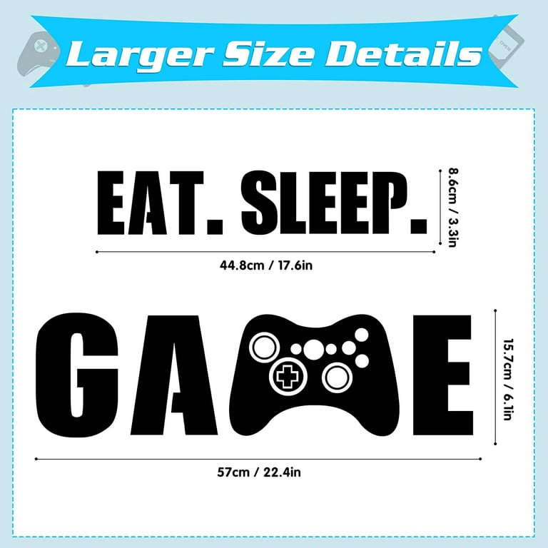 Sticker Mural - Eat Sleep Game Gamer / Brillent dans le noir