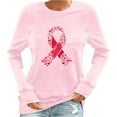 thumbnail image 2 of EchfiProm Long Sleeve Tops for Women Breast Cancer Pullover Fall Pink Womens T-Shirt Crew Neck, 2 of 4