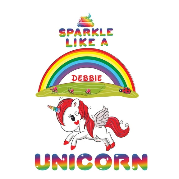 RAINBOW UNICORN - Sparkle Like A Unicorn - Removable Kids Girls Nursery Bedroom Wall Lettering Art Decoration Rainbow Unicorn Ants & Bugs Design Vinyl Adhesive Home Wall Decal Sticker 7" x 10"