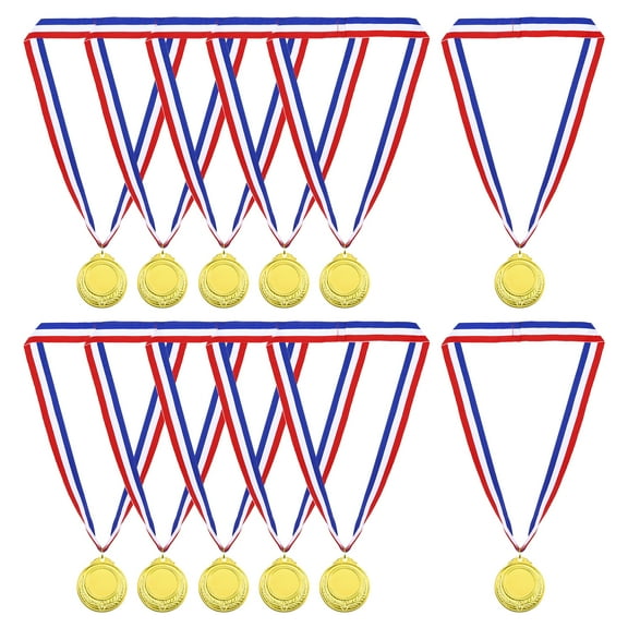Uxcell Gold Award Medals, Blank Style Winner Medals with Neck Ribbon, Golden 12Pcs