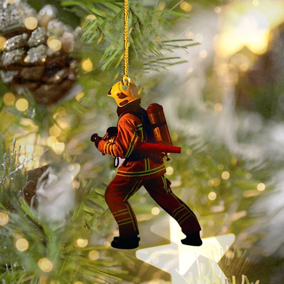 Fridja Personalized Firefighter Uniform Ornament Firefighter Christmas Gifts for Men Firefighter Ornaments for Christmas Tree Firefighter Gifts for Men Firefighter Gifts Christmas (3.14 Inches)