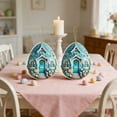 thumbnail image 6 of EWASWON Easter Egg Ornament Set of 2, Hanging Pendant Decor with Whimsical Red Cottage Design, Easter Home Decoration for Kitchen Wall Tree Party, 6 of 6
