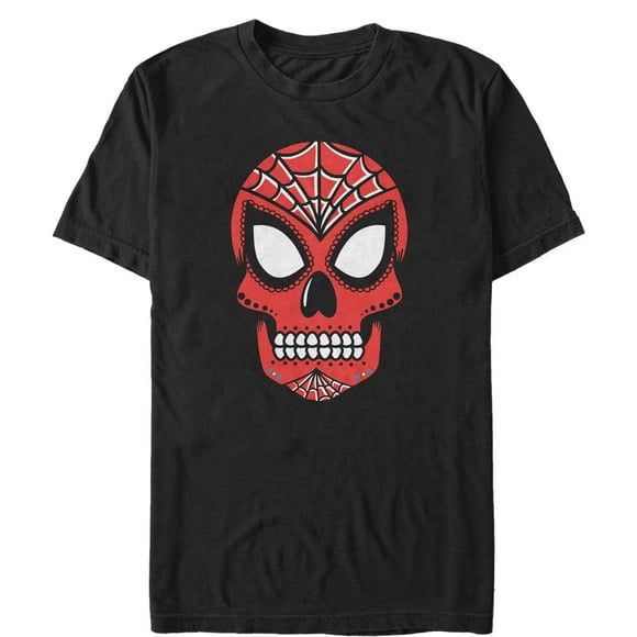 Men's Marvel Halloween Spider-Man Sugar Skull  T-Shirt - Black - Large