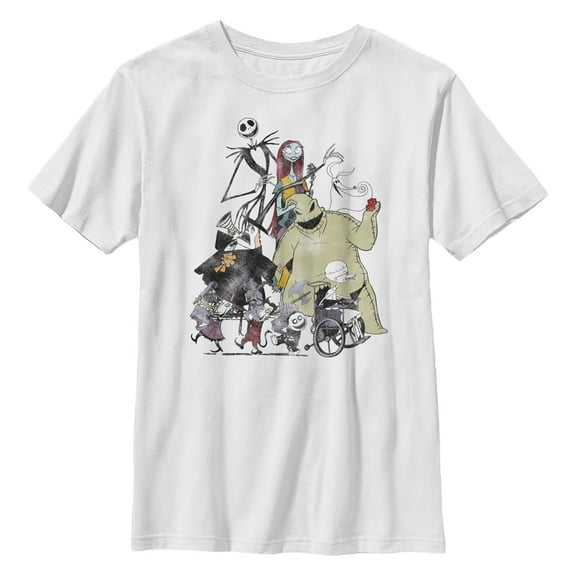 Boy's The Nightmare Before Christmas Group Character Shot Graphic T-Shirt