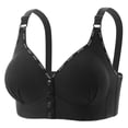 thumbnail image 2 of Pxxlle Wireless Bras for Women Front Closure Supportive Bra Comfortable Full Coverage Everyday Bralettes with Adjustable Straps 42 Black, 2 of 5
