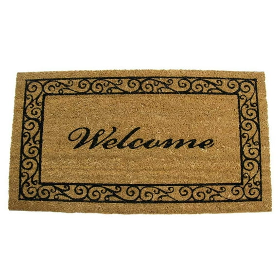 Rubber-Cal  "Estate Style Welcome Doormat" Coco Coir Mats, 18 x 30-Inch