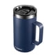 thumbnail image 1 of KXIAOCHEN Taza de café aislada con tapa, taza de café de acero inoxidable, vaso de café al vacío de doble pared con asa, taza de café térmica de viaje premium (azul marino), 1 of 5