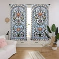 thumbnail image 3 of WNOOHIY Gothic Floral Artistic Stained Glass Light-filtering Curtains for Youngsters Bedroom Living Room,Set of 2 Panels, 3 of 6