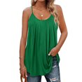 thumbnail image 1 of MAWCLOS Women Camisole Sleeveless Tank Tops Solid Color Cami Basic Daily Wear Crew Neck Pullover Green M, 1 of 6