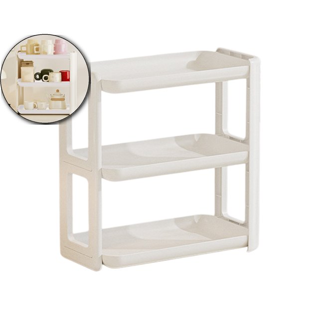 Dvruxg Three-Tier Plastic Desk Organizer, Spice Rack Dispenser, Bathroom Countertop Mail Holder for Kitchen Storage
