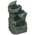 thumbnail image 1 of Outsunny Garden Fountain, Outdoor Water Feature With LED Light, Dark Grey, 1 of 10