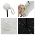thumbnail image 3 of Unique Bargains 1 Pcs Compact Umbrella Thickened Black Vinyl Moonlight White, 3 of 6