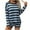 Sky Blue, variant on Two Piece Outfits for Women Fall Striped Knitted Long Sleeve Round Neck Top Long Pants Set M