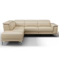 thumbnail image 3 of VALENCIA THEATER SEATING Pista Modern Leather Reclining Sectional Sofa with Left-Hand Facing Chaise, Not Inflatable, Contemporary, Top Grain Leather and Solid Wood Frame, Sofa with Electric Recliner and USB Charging, Beige, 3 of 5