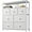 White, variant on CRXX Dresser for Bedroom with 7 Drawers and 2 Shelves, TV Stand Dresser for Closet with Wooden Top and Metal Frame, Tall Dressers & Chest of Drawers-Grey