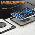 thumbnail image 4 of SaniMore Case for SaniMore Case for iPad Pro 12.9" 2018/2020/2021/2022, with Shoulder Strap Pencil Slot Hybird PC TPU Back Cover 360° Ratating Handle Bracket Shockproof Anti-fall Rugged Shell,Black, 4 of 17