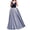 Dark Blue, variant on Fesfesfes Women Gowns Solid Sleeveless V-Neck Mesh Elegant Temperament Dress
