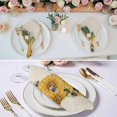 thumbnail image 3 of Sunflower Cloth Napkins, Green Botanical Yellow Floral Summer Rustic Washable and Reusable Dinner Napkins Set of 8, Table Napkin for Kitchen Party Birthday Wedding Hotel Housewarming 20"x20", 3 of 9