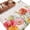 Red Beige, variant on Pink Yellow Floral Area Rugs 6'x9', Washable Small Throw Rugs for Kitchen Dining room, Spring Flowers Elegant Pastoral Leaves Indoor Outdoor Rug Non-Slip Low Pile Carpet Runner Reversible Floor Mats