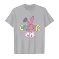 thumbnail image 3 of MUXiin Kids Easter Shirt Girls Bunny Eggs Short Sleeve T-Shirt Casual Easter's Day Blouse Tops Tee for Boys & Girls Easter Gifts for Girls(Grey,6-7 Years), 3 of 5