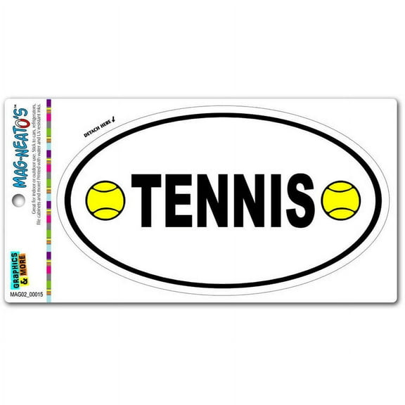 Tennis With Balls Euro Oval Automotive Car Refrigerator Locker Vinyl Magnet