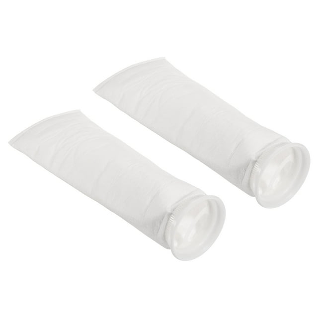 Unique Bargains 4'' Ring Filter Socks 1 Micron Pool Skimmer Basket, White 2 Pack