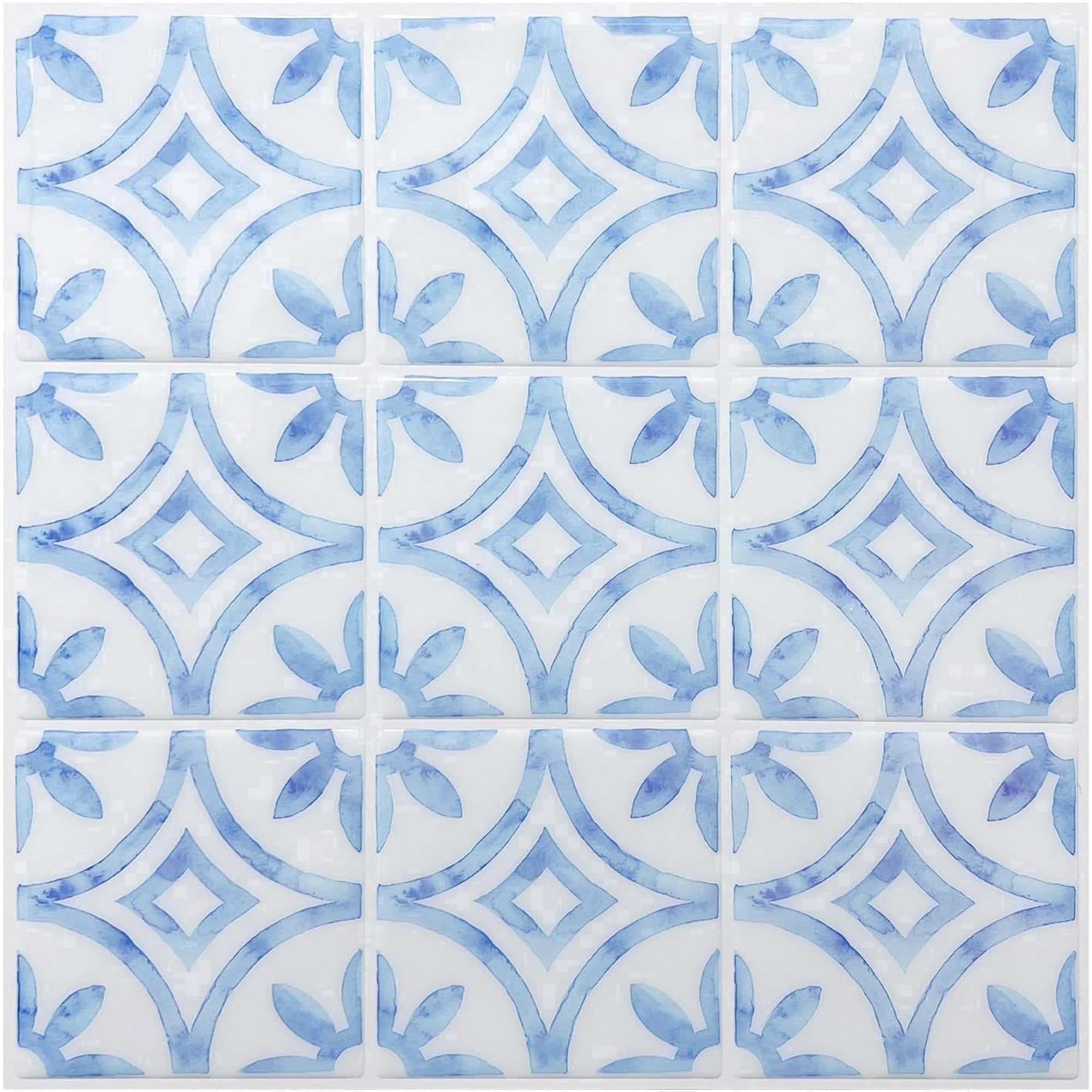 5 Sheets Peel and Stick Backsplash Tile, Self Adhesive Wall Tiles Blue and White Porcelain for Kitchen, Bathroom, Fireplace, RV Decor11.8" x 11.8"
