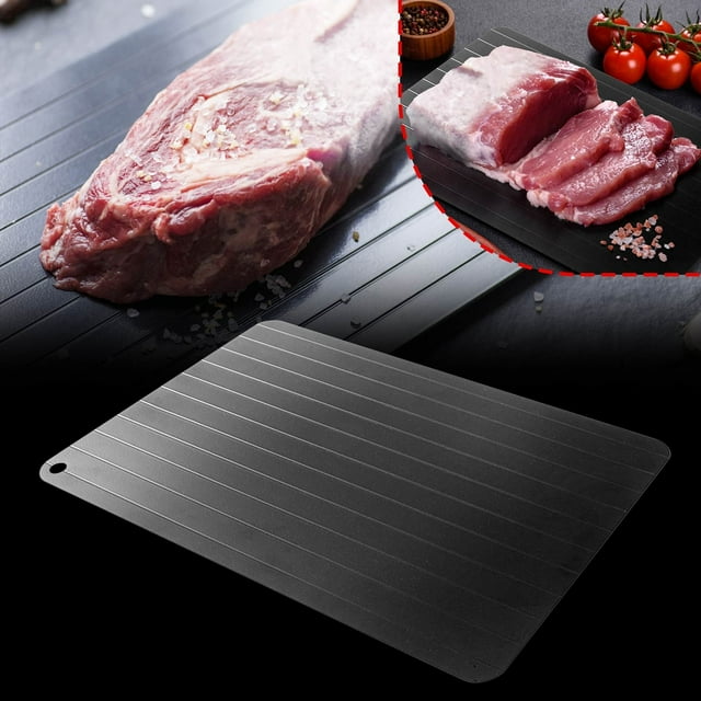 Birdeem Defrosting Cutting Board, Thawing Board for Kitchen, Aluminum Alloy Quick Thaw Plate, Multi-functional Design for Steak and Seafood, Size 14.2 x 8.3 Inches