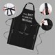 thumbnail image 2 of Delantal de uniforme para tienda de té con leche, cafetería, pantalones de trabajo, tirantes, delantal de poliéster impermeable y a prueba de aceite, 2 of 4