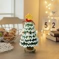 thumbnail image 3 of Dserfhy Handmade Crochet Christmas Tree Decoration Tabletop Knitted Small Artificial Flocking Christmas Tree for Home Office Holiday Decor, 3 of 7