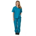 thumbnail image 4 of M&M SCRUBS Women Scrub Set V-Neck Medical Scrub Tops and Drawstring Pants - Pack of 2 Set (Teal, 5X-Large), 4 of 7