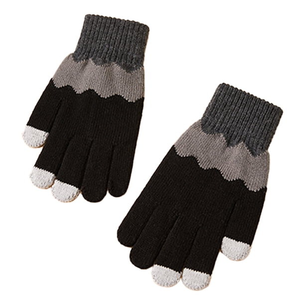 Guantes mágicos de lana con pantalla táctil de invierno para mujer, forro polar de punto cálido, para clima frío