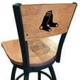 thumbnail image 2 of Black Boston Red Sox 25" Wood Swivel Laser Engraved Counter Stool, 2 of 2