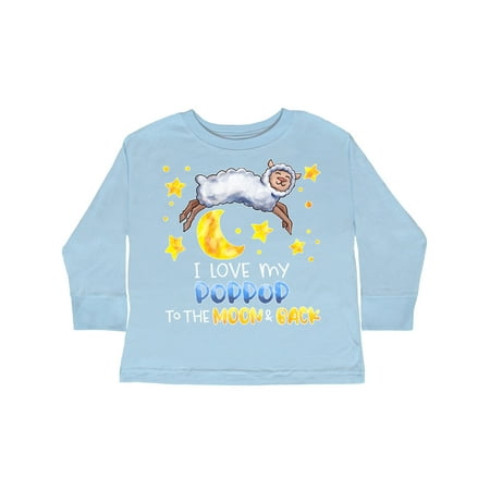 

Inktastic I Love my Poppop to the Moon and Back Cute Sheep Gift Toddler Boy or Toddler Girl Long Sleeve T-Shirt