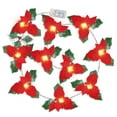 thumbnail image 3 of Spencer Fall Garland Poinsettia Christmas Flowers Decorations Garland LED String Lights Xmas Tree Ornaments for Home Wedding Christmas Decor, 6.6 feet, 3 of 11