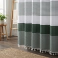 thumbnail image 3 of Unique Bargains Striped Waterproof Shower Curtain Sets with 12 Hooks Green 72"W x 72"L, 3 of 5