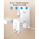 thumbnail image 5 of Adaptador de Enchufe Americano LENCENT Blanco con Cargador de 4 Salidas CA y 4 USB (2 USB C), 5 of 8