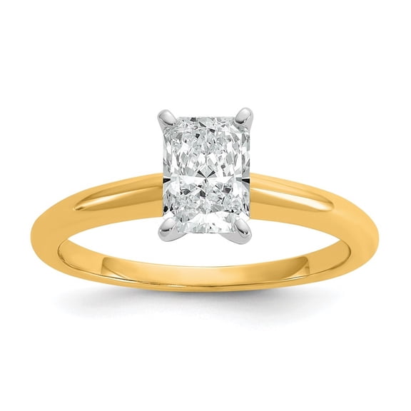 Auriga 14k Two-Tone 1 carat Lab Grown Diamond VS F Radiant Solitaire Engagement Ring Size 7