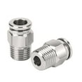 thumbnail image 1 of 1 PC PC 304 Hilo de acero inoxidable Hilo neumático Acoplamiento rápido 1/8 "1/4" 3/8 "1/2" BSP Conector de manguera de hilo externo 4mm-16mm, 1 of 4