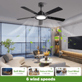 thumbnail image 4 of BAYSQUIRREL 52" Ceiling Fans with Lights,Bluetooth Speaker,6-Speed Reversible Motor,Full-Spectrum & Edge Ambient Lighting, Remote Control, 4 of 9