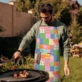thumbnail image 4 of Pioneer Flower Floral Print Pattern Cotton Linen Apron with Pockets, Waterproof Adjustable, 33x27 Inch for Kitchen, Gardening, BBQ, Salon, 4 of 6