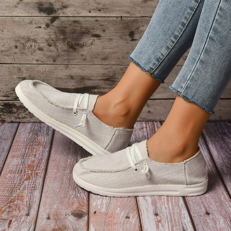 

Women s Loafers Fashion Casual Lightweight Beanie Shoes Lace-up Detail Slip-on Flat Shoes