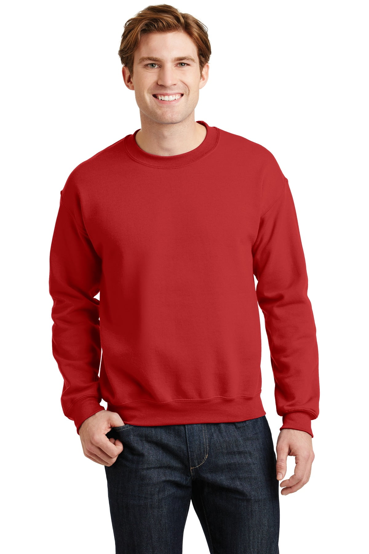 red gildan sweatshirt
