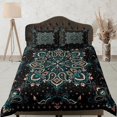 thumbnail image 1 of Mandala Juego de Funda Nórdica Bohemia Colcha Negra, Ropa de Cama de Dormitorio con Funda de Almohada, 1 of 4
